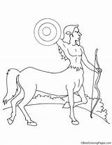 Coloring Centaur Dartboard Showing Pages sketch template