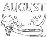 August Coloring Pages Kids Calendar Printable Month Events Which Time Save Other Click Summer sketch template