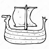 Vikingaskepp Barco Vikingo Ilustración Lineartestpilot sketch template