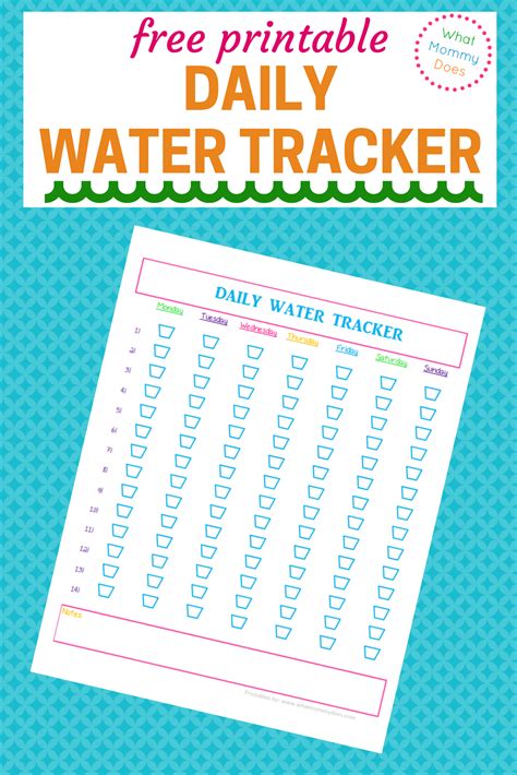 daily water tracker printable  mommy
