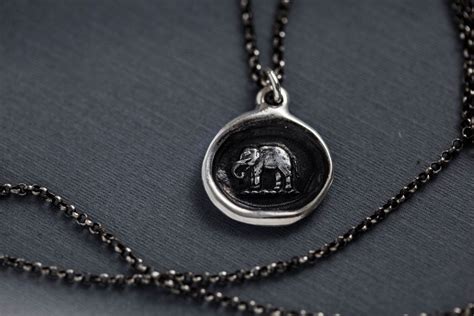 elephant wax seal necklace elephant jewelry good luck etsy