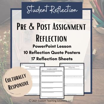 student  reflection  custom teaching solutions tpt