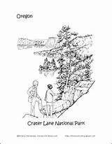 Coloring Park National Lake Crater Oregon State Pages Parks Printables Animal 54kb 392px Homeschooling sketch template