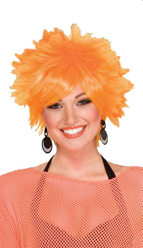forum 80 s pop pixie wig orange one size clothing