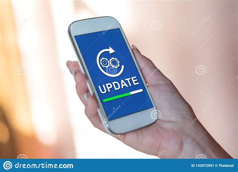 update concept   smartphone stock image image  software concept
