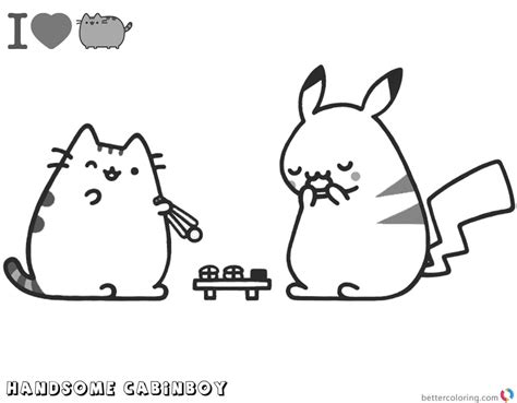 pusheen coloring pages pikachu  pusheen  printable coloring pages