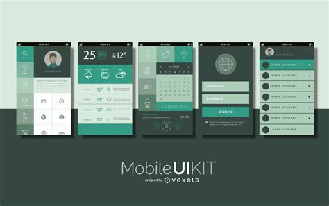 mobile ui interface kit vector