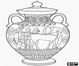 Greek Anfora Greca Stampare Amphora Oncoloring Decorata sketch template