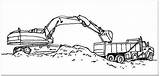 Coloring Pages Excavator Printable Tractor Color Truck Train Kids Drawing Sheets sketch template