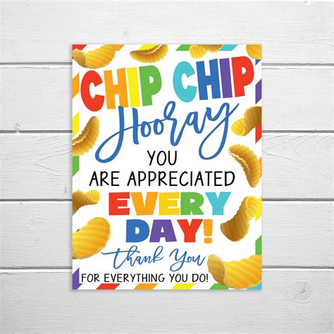 chip sign appreciation printable chip chip hooray potato etsy