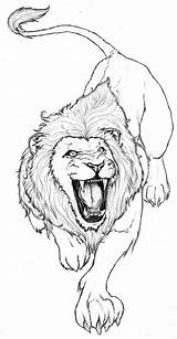 Lion Drawing Tattoo Animal Roaring Drawings Tattoos Sketches Scary Deviantart Leone Pic Pencil Disegno Roar Lions Pyrography Outline Body Sketch sketch template