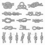 Knots Nautical Vector Different Rope Knot Illustrations Hand Graphicriver Tattoo Drawing Isolate Nodes Drawn Marine Cordage Icons Set Naval Illustration sketch template