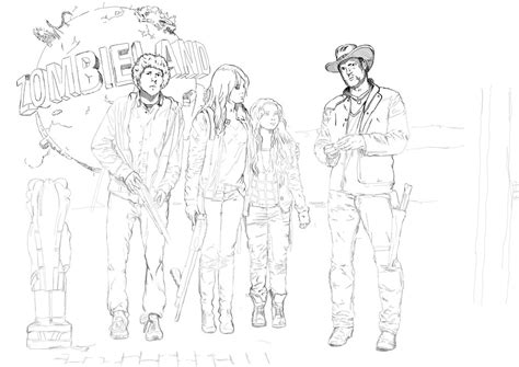 zombieland coloring pages sketch coloring page