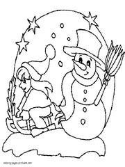 snowman coloring pages  printable pictures  kids
