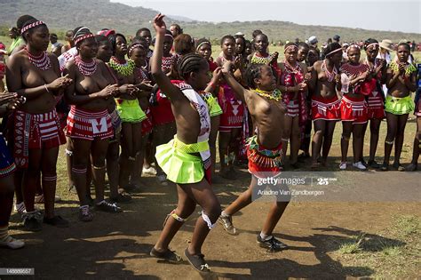 Women Performing Zulu Reed Dance Nongoma High Res Stock