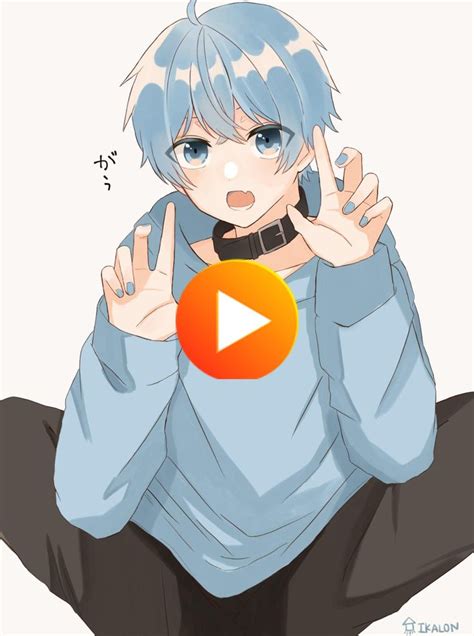 pin  lonely polar    blue hair anime boy cute anime