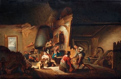 adriaen van ostade follower  tavern interior  peasants feasting bukowskis