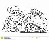 Noel Pere Traineau Sled Contour Kerst Kleurende Kerstmisgiften Weihnachtsgeschenke Farbton Slee Kindergarten sketch template