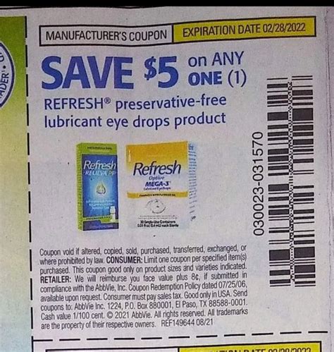 printable coupon  refresh eye drops