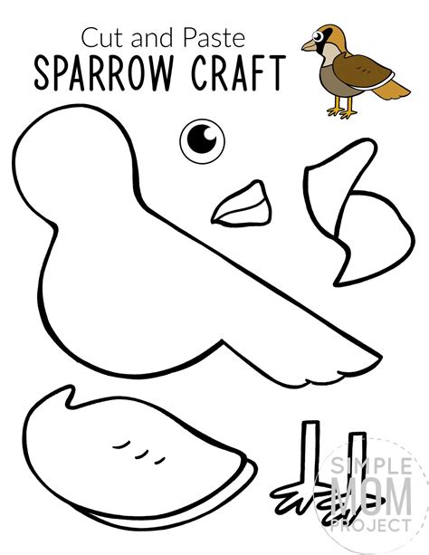 print sparrow cut  paste craft simple mom project