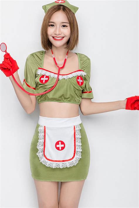 Army Green Sexy Nurse Halloween Costume Nurse Costumes