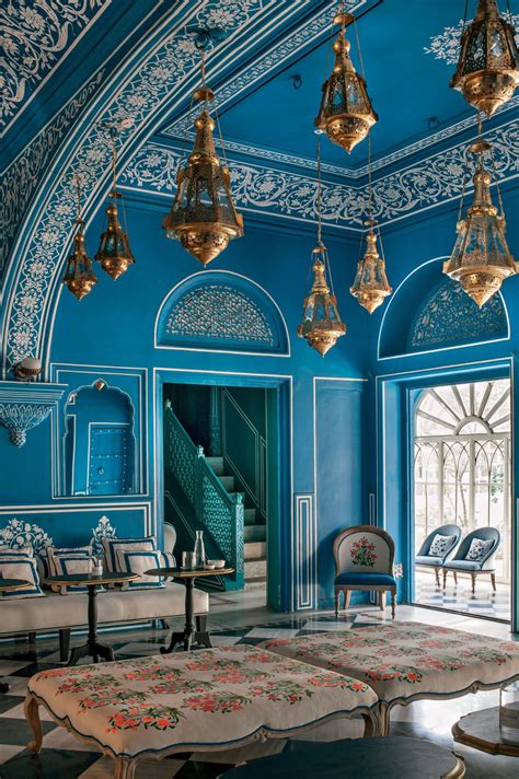 dazzling indian palaces tetos azuis palacios arquitetura indiana