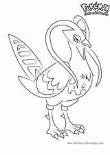 Unfezant Coloring Pages Pokemon Printable Kids sketch template