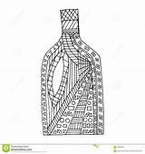 Bottle Coloring Tattoo Zen Vector Doodle Tangle Dreamstime Preview sketch template