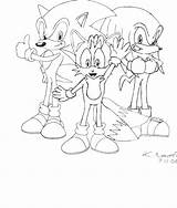 Coloring Knuckles Pages Tails Sonic Printable Getcolorings sketch template