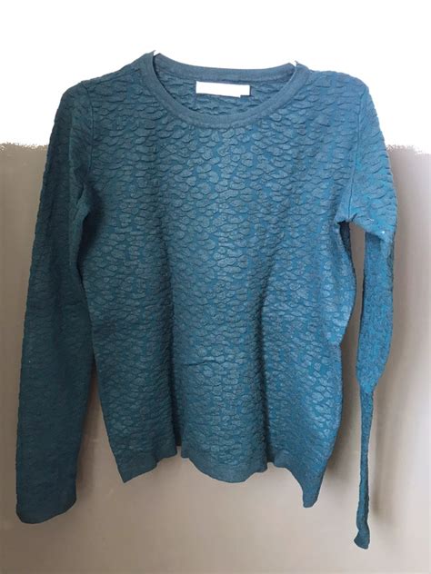 blauwgroene trui met panter print van costes vinted