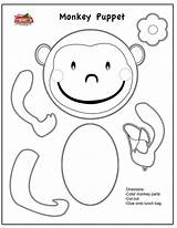 Monkey Puppet Coloring Finger Template Activity Pages Templates sketch template