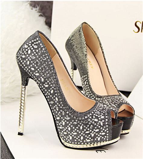 sexy women heels bling crystal rhinestone platform high heel party wedding shoes  luulla