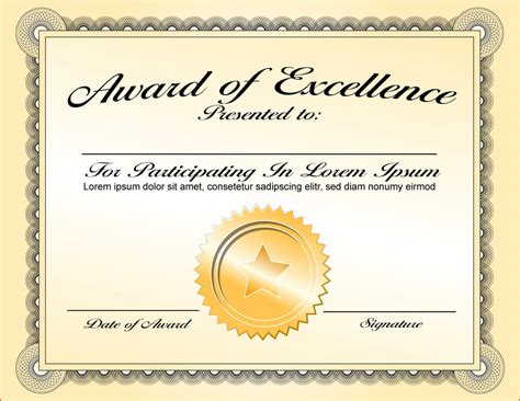 printable award certificate templates  ai indesign ms  xxx