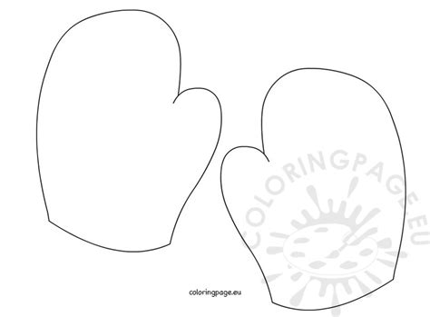mitten template coloring page