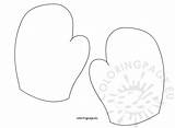 Mitten Template Coloring sketch template