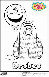 Gabba Coloring Pages Yo Brobee Expression Facial Printable Getdrawings Getcolorings Color sketch template