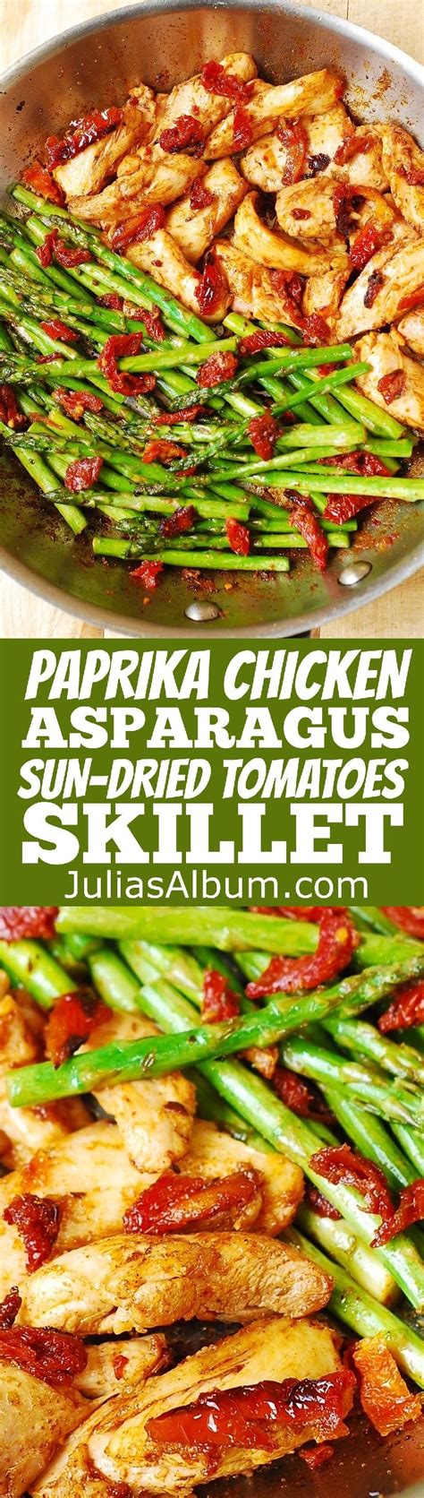 summer dinner recipe paprika chicken asparagus  sun dried