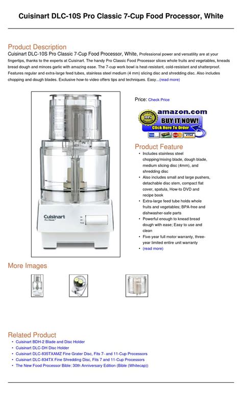 cuisinart dlc  pro classic  cup food processor white  walters