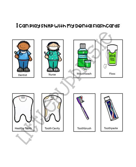 dental health matching activity printable  puddins  resources