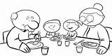 Comiendo Abuelos Nietos Sentados Colorea Inaya Plusesmas Ocio Jugando Cotidiana Página Imagui sketch template