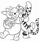 Pooh Winnie Coloring Pages Friends Disney Tigger Piglet Walt Cartoon Amistad Characters sketch template