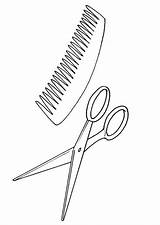 Comb Coloring Scissors Drawing Getdrawings Printable Pages sketch template