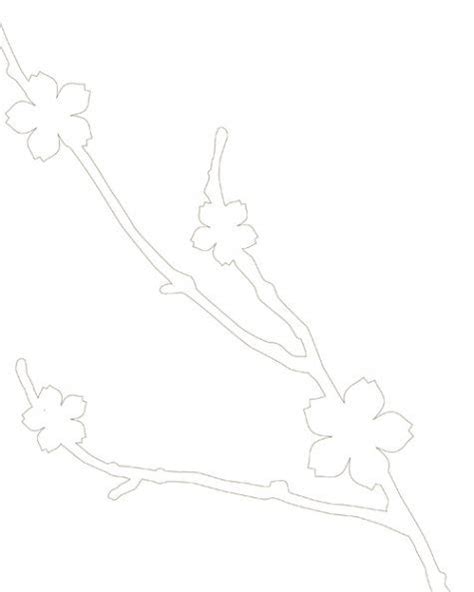 tote bag  white cherry branch silhouettes