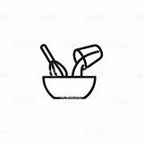 Icon Ingredients Mixing Line Vector Whisk Stirring Illustration Illustrations Pouring Whipping Kitchen Para Logo Clip Bakery Escolha Pasta Utensils Concept sketch template