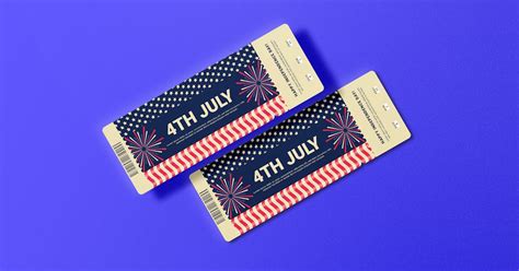 fourth  july ticket design  designesto  envato elements