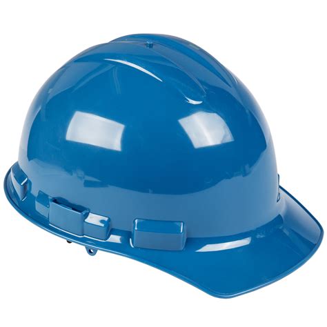 duo safety blue cap style hard hat   point ratchet suspension