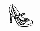 Shoes Coloring Heel Sport Colorear Coloringcrew sketch template