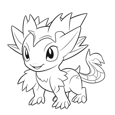 pokemon baby coloring page   white background outline sketch drawing