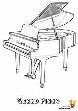 Coloring Grand Piano Instruments Harpsichord Pages Musical Template Yescoloring sketch template