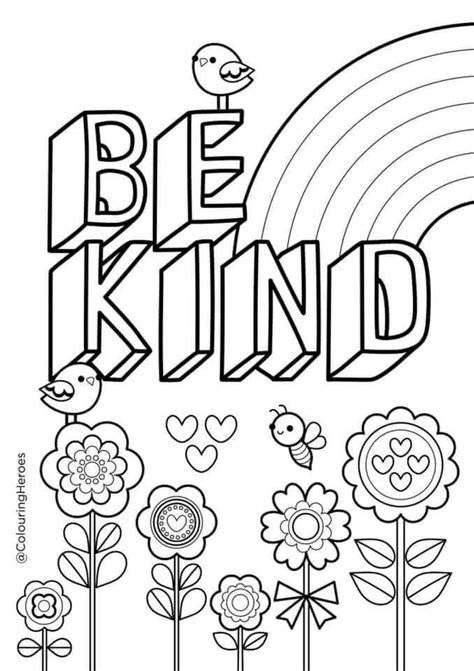 kindness coloring pages printable printable templates